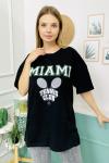 156335 Siyah Oversize Baskili Tshirt